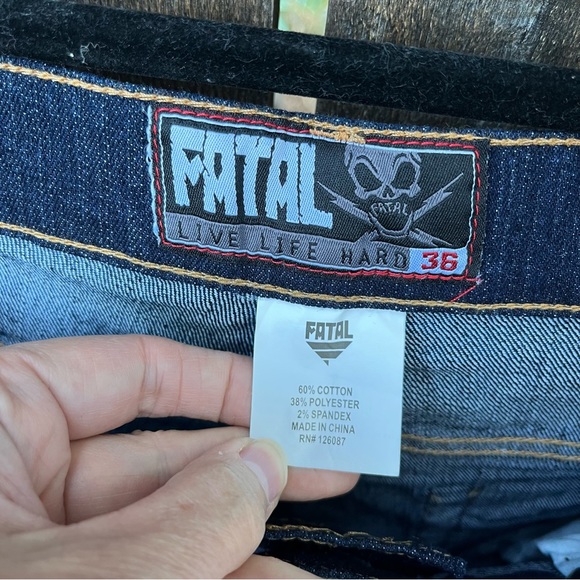 Fatal Men’s Denim Cut Off Jean Shorts NWT Sz 36 - Picture 3 of 13